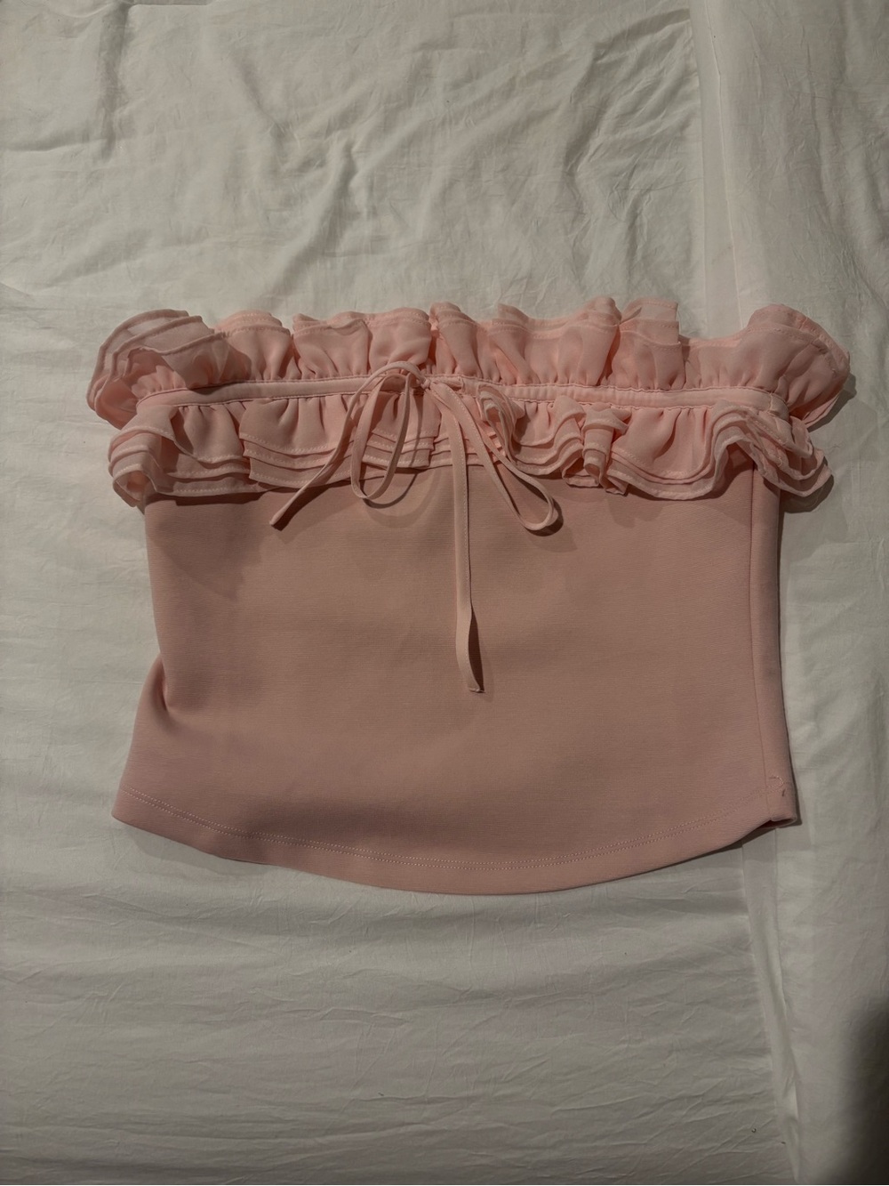 Meshki Blush Pink Ruffle Strapless Camisole